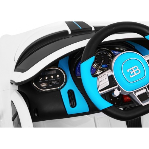 Bugatti Divo Autíčko na batériu pre deti Biele + Ovládač + EVA + Pomalý štart + LED MP3