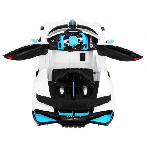 Bugatti Divo Autíčko na batériu pre deti Biele + Ovládač + EVA + Pomalý štart + LED MP3