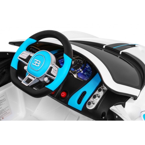 Bugatti Divo Autíčko na batériu pre deti Biele + Ovládač + EVA + Pomalý štart + LED MP3