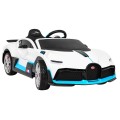 Bugatti Divo Autíčko na batériu pre deti Biele + Ovládač + EVA + Pomalý štart + LED MP3