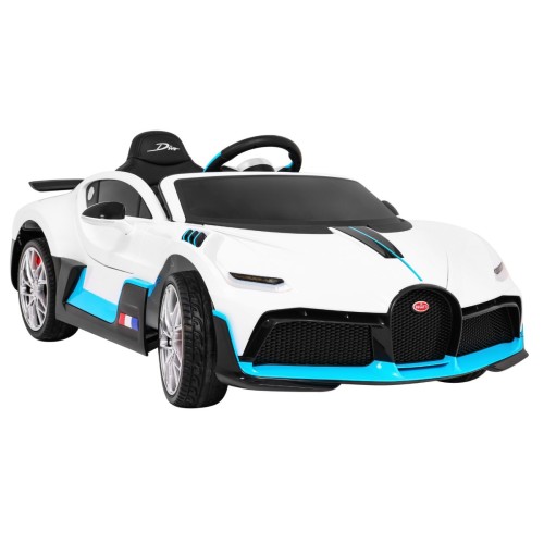 Bugatti Divo Autíčko na batériu pre deti Biele + Ovládač + EVA + Pomalý štart + LED MP3