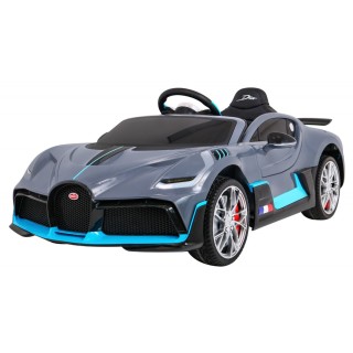 Bugatti Divo Autíčko na batériu pre deti Sivé + Ovládač + EVA + Pomalý štart + LED MP3