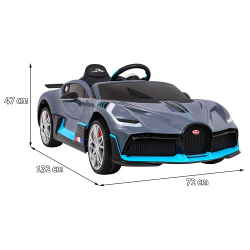 Bugatti Divo Autíčko na batériu pre deti Sivé + Ovládač + EVA + Pomalý štart + LED MP3