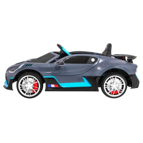 Bugatti Divo Autíčko na batériu pre deti Sivé + Ovládač + EVA + Pomalý štart + LED MP3