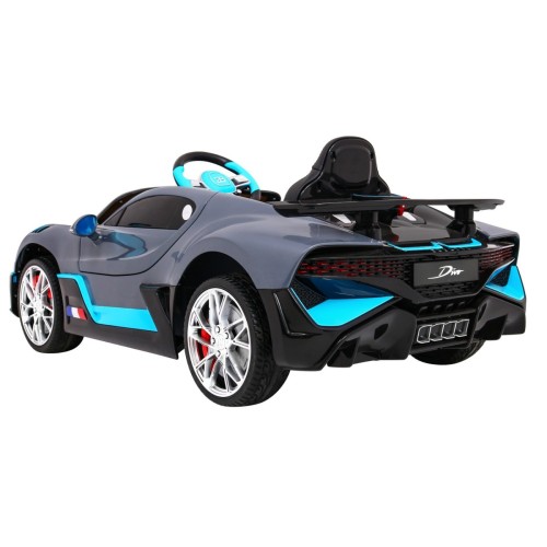 Bugatti Divo Autíčko na batériu pre deti Sivé + Ovládač + EVA + Pomalý štart + LED MP3