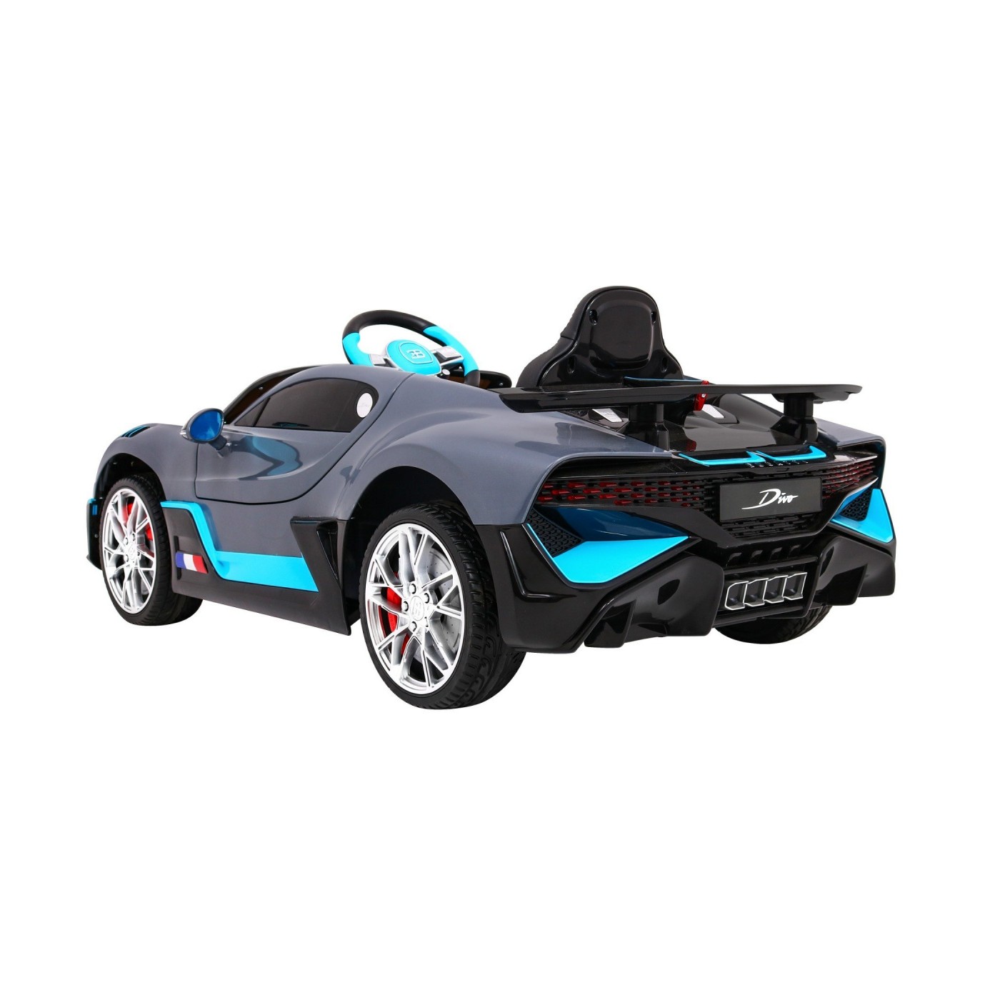 Bugatti Divo Autíčko na batériu pre deti Sivé + Ovládač + EVA + Pomalý štart + LED MP3