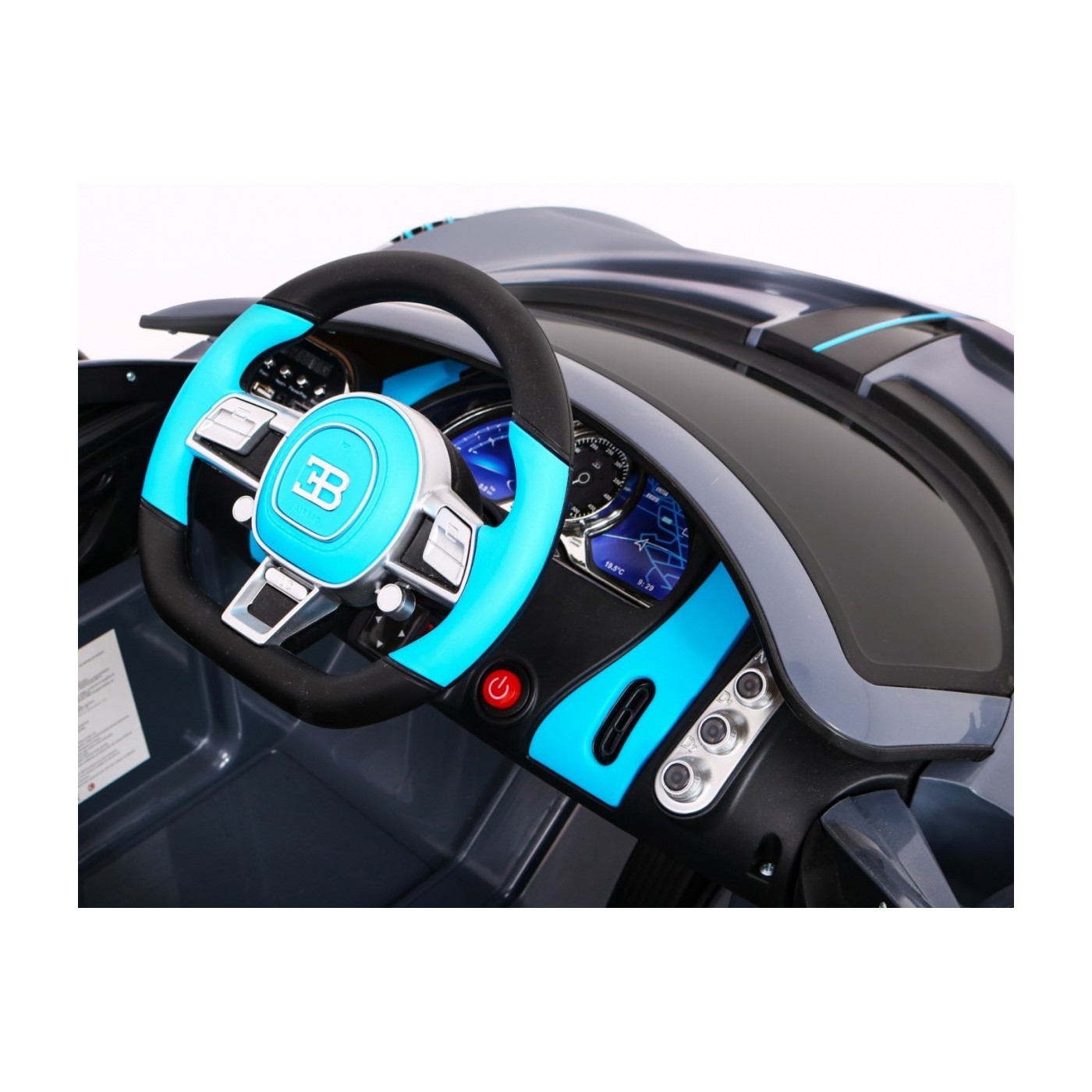 Bugatti Divo Autíčko na batériu pre deti Sivé + Ovládač + EVA + Pomalý štart + LED MP3