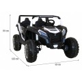 Buggy ATV Racing pre 2 deti Biele + Pohon 4x4 + Ovládač + Pomalý štart + MP3 LED