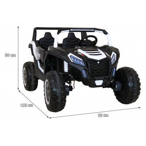 Buggy ATV Racing pre 2 deti Biele + Pohon 4x4 + Ovládač + Pomalý štart + MP3 LED