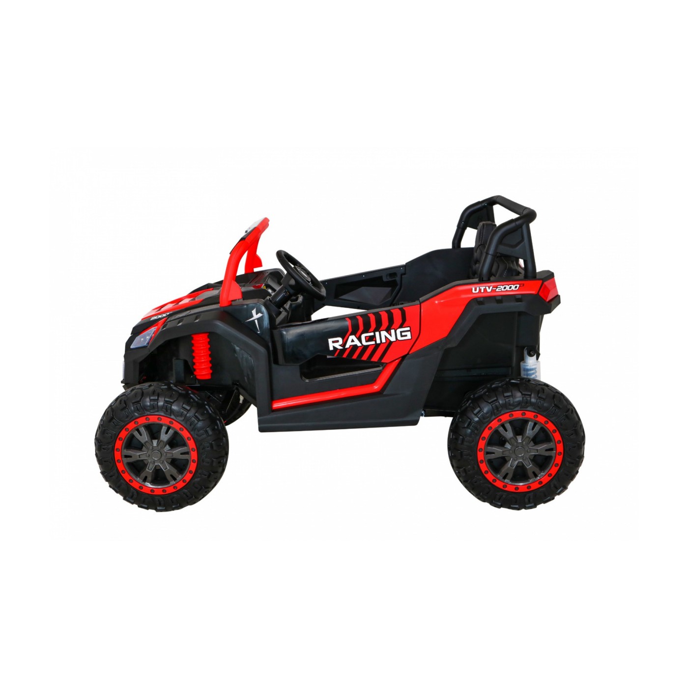 Buggy ATV Racing pre 2 deti Červený + Pohon 4x4 + Ovládač + Pomalý štart + MP3 LED