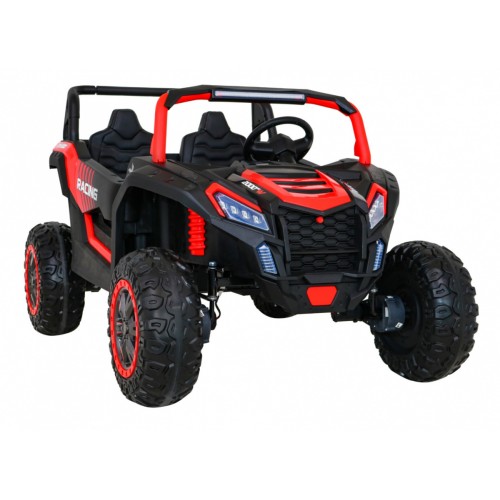 Buggy ATV Racing pre 2 deti Červený + Pohon 4x4 + Ovládač + Pomalý štart + MP3 LED