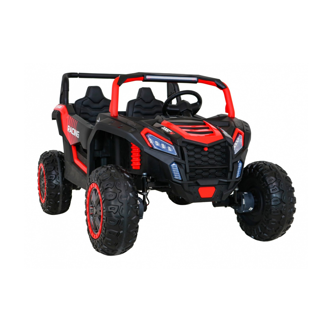 Buggy ATV Racing pre 2 deti Červený + Pohon 4x4 + Ovládač + Pomalý štart + MP3 LED