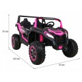 Buggy ATV Racing pre 2 deti Ružový + Pohon 4x4 + Ovládač + Pomalý štart + MP3 LED