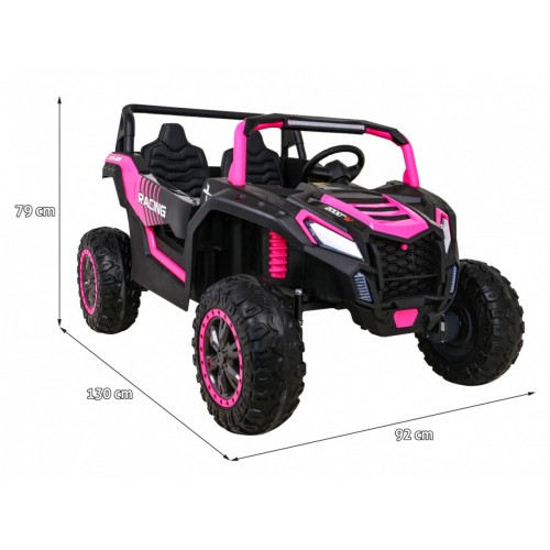 Buggy ATV Racing pre 2 deti Ružový + Pohon 4x4 + Ovládač + Pomalý štart + MP3 LED