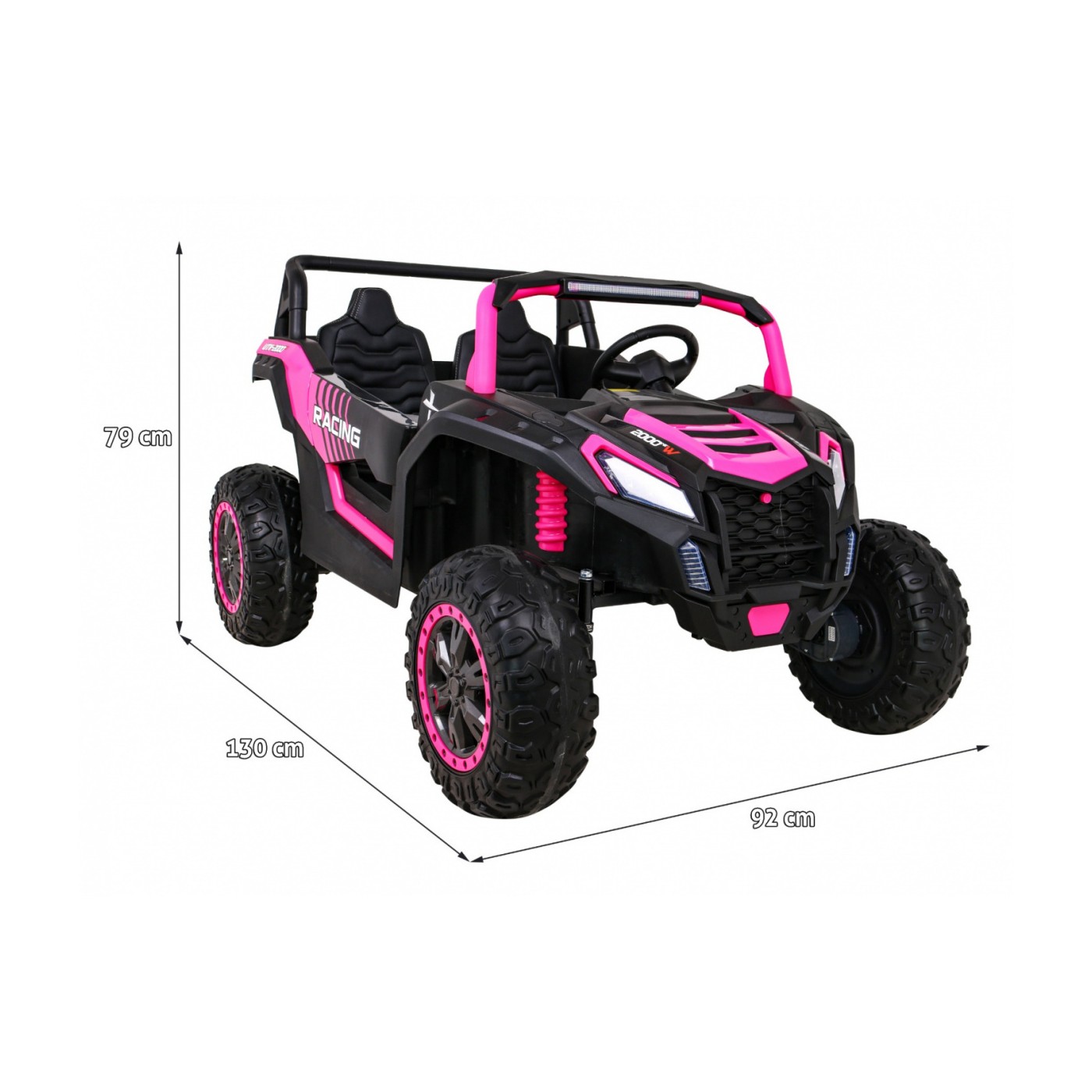 Buggy ATV Racing pre 2 deti Ružový + Pohon 4x4 + Ovládač + Pomalý štart + MP3 LED