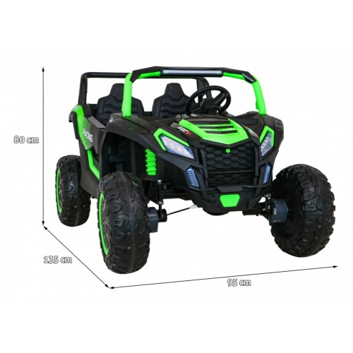 Buggy ATV Racing pre 2 deti Zelený + Pohon 4x4 + Ovládač + Pomalý štart + MP3 LED