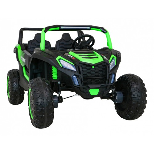 Buggy ATV Racing pre 2 deti Zelený + Pohon 4x4 + Ovládač + Pomalý štart + MP3 LED