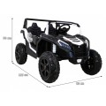 Buggy ATV Strong Racing pre 2 deti Biely + Bezkefkový motor + Nafukovacie kolesá + Audio LED