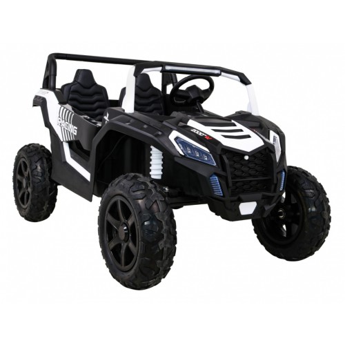 Buggy ATV Strong Racing pre 2 deti Biely + Bezkefkový motor + Nafukovacie kolesá + Audio LED
