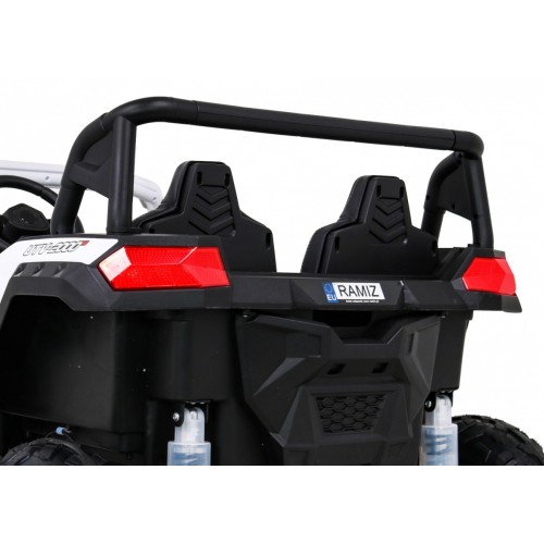 Buggy ATV Strong Racing pre 2 deti Biely + Bezkefkový motor + Nafukovacie kolesá + Audio LED