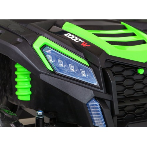 Buggy ATV Strong Racing pre 2 deti Zelený + Bezkefkový motor + Nafukovacie kolesá + Audio LED