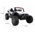Buggy Clash na batériu pre 2 deti Biely + Ovládač + Pohon 4x4 + Nastaviteľné sedadlo + Rádio MP3 + LED