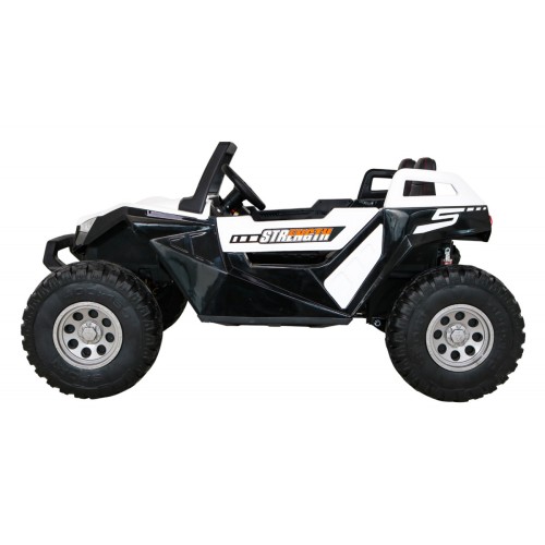 Buggy Clash na batériu pre 2 deti Biely + Ovládač + Pohon 4x4 + Nastaviteľné sedadlo + Rádio MP3 + LED
