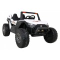 Buggy Clash na batériu pre 2 deti Biely + Ovládač + Pohon 4x4 + Nastaviteľné sedadlo + Rádio MP3 + LED