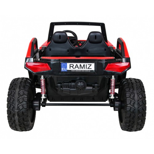 Buggy Clash na batériu pre 2 deti Červený + Ovládač + Pohon 4x4 + Nastaviteľné sedadlo + Rádio MP3 + LED
