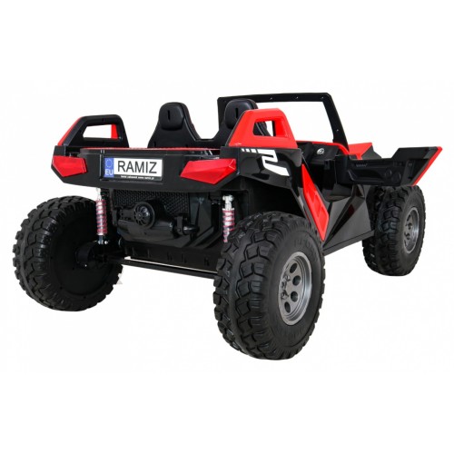 Buggy Clash na batériu pre 2 deti Červený + Ovládač + Pohon 4x4 + Nastaviteľné sedadlo + Rádio MP3 + LED