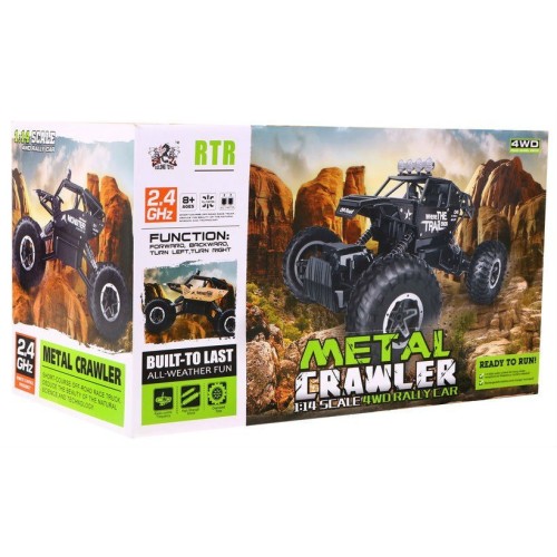 Auto 1 14 Kovový Crawler 4x4 Štvorkolka R C 2 4G Čierny