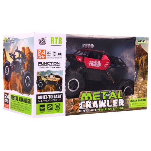 Auto 1 14 Kovový Crawler 4x4 Štvorkolka R C 2 4G Červený