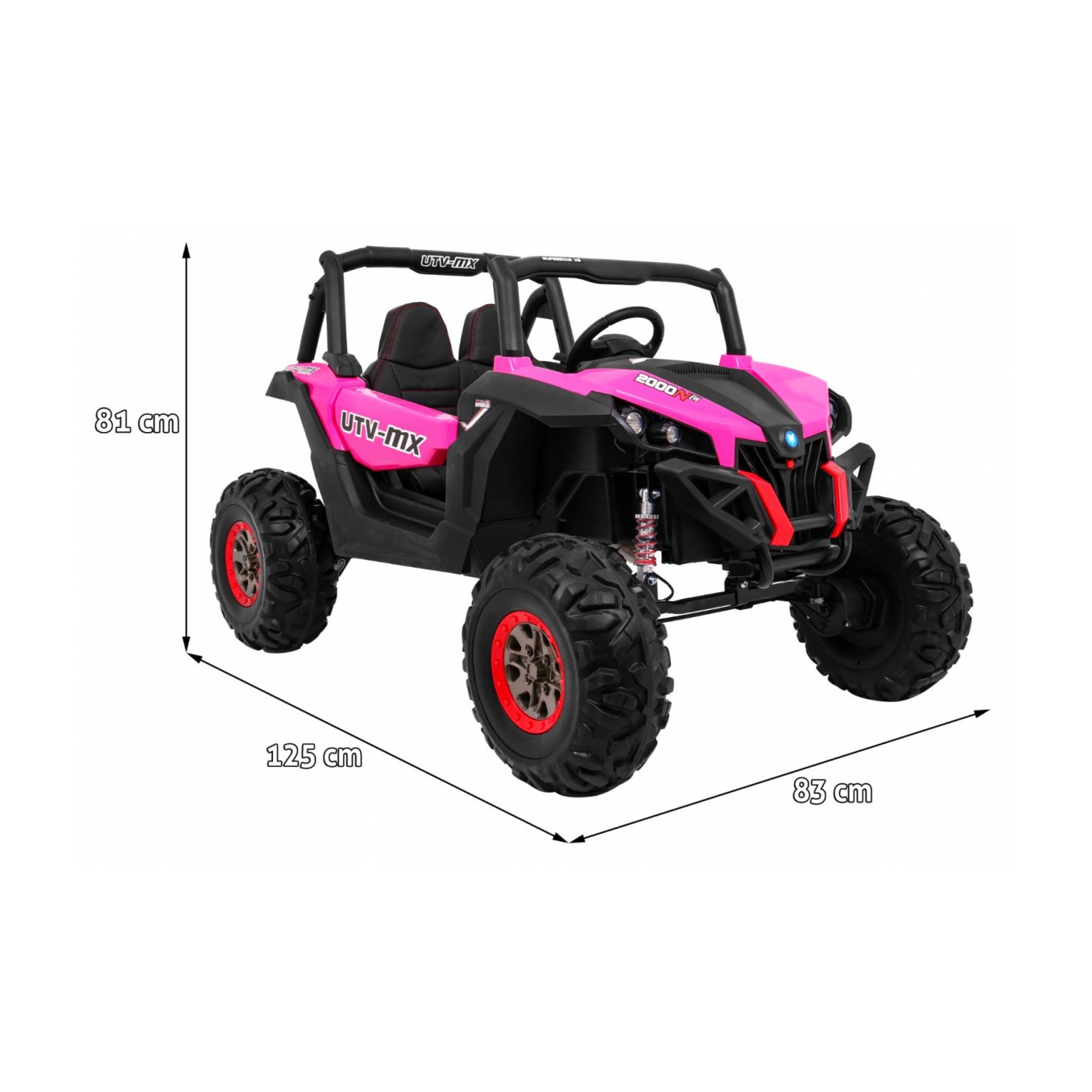 Buggy SuperStar pre deti Ružový + Pohon 4x4 + Ovládač + Kufor + MP3 LED + Zámok dverí