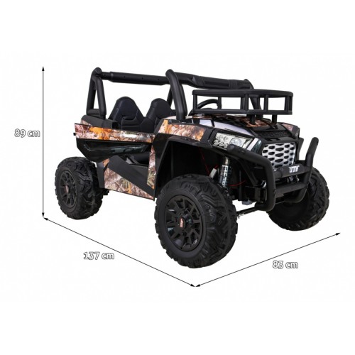 Buggy UTV Terénka pre deti Čierne + Ovládač + Kufor + Pomalý štart + EVA + MP3 LED