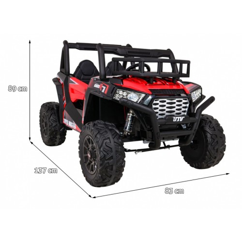 Buggy UTV Terénka pre deti Červené + Ovládač + Kufor + Pomalý štart + EVA + MP3 LED