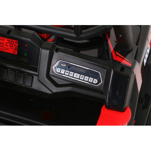 Buggy UTV Terénka pre deti Červené + Ovládač + Kufor + Pomalý štart + EVA + MP3 LED