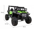 Buggy UTV Terénka pre deti Zelená + Ovládač + Kufor + Pomalý štart + EVA + MP3 LED