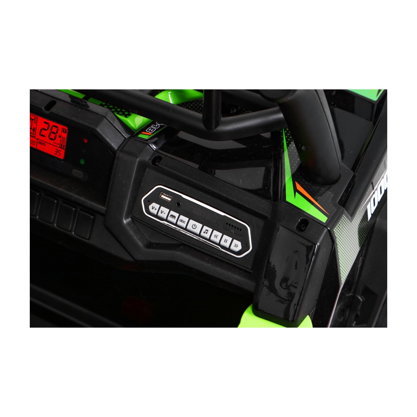 Buggy UTV Terénka pre deti Zelená + Ovládač + Kufor + Pomalý štart + EVA + MP3 LED