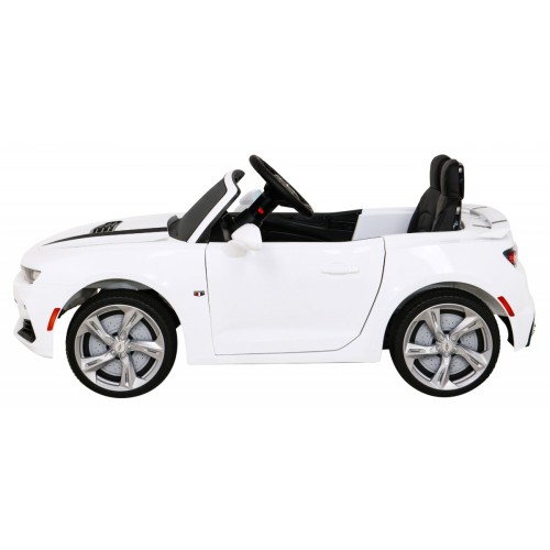 Chevrolet Camaro 2SS na batériu Biely + Ovládač + Kolesá EVA + Pomalý štart + Zvuky Svietidlá