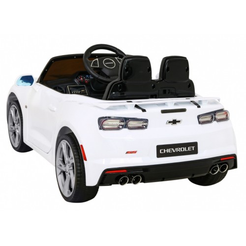 Chevrolet Camaro 2SS na batériu Biely + Ovládač + Kolesá EVA + Pomalý štart + Zvuky Svietidlá
