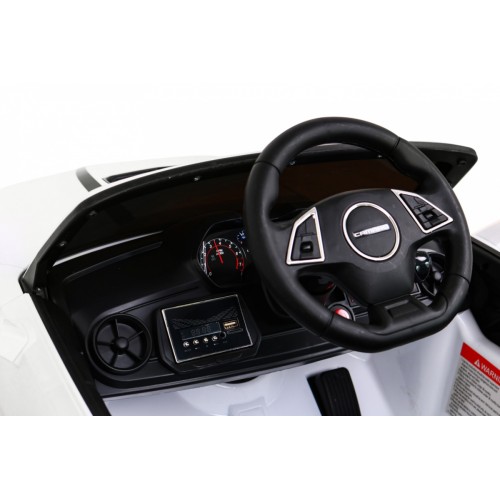 Chevrolet Camaro 2SS na batériu Biely + Ovládač + Kolesá EVA + Pomalý štart + Zvuky Svietidlá