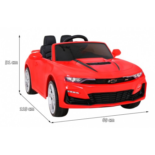 Chevrolet Camaro 2SS na batériu Červený + Ovládač + Kolesá EVA + Pomalý štart + Zvuky Svietidlá