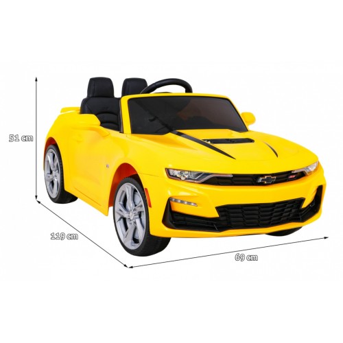 Chevrolet Camaro 2SS na batériu Žltý + Ovládač + Kolesá EVA + Pomalý štart + Zvuky Svietidlá