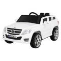 Autíčko City Rider pre deti Biele + Ovládač + Nastaviteľný volant + Pomalý štart + MP3 USB + LED