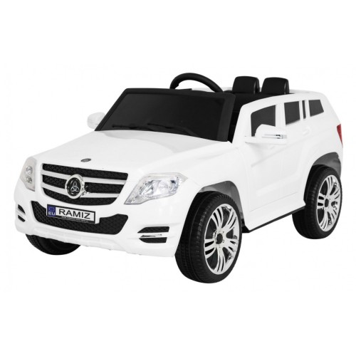 Autíčko City Rider pre deti Biele + Ovládač + Nastaviteľný volant + Pomalý štart + MP3 USB + LED