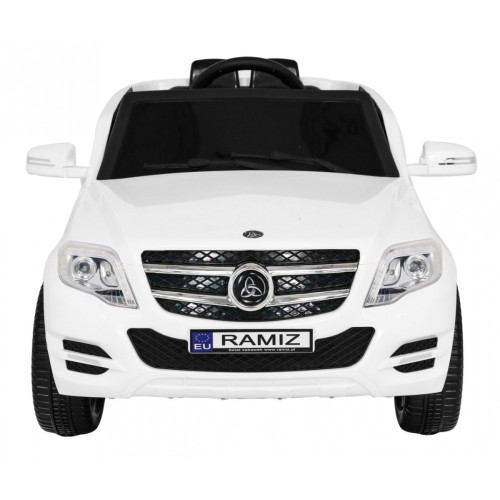 Autíčko City Rider pre deti Biele + Ovládač + Nastaviteľný volant + Pomalý štart + MP3 USB + LED