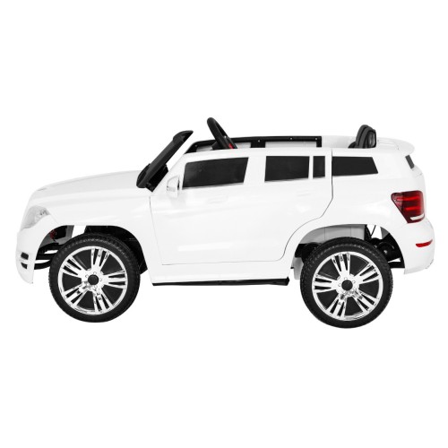 Autíčko City Rider pre deti Biele + Ovládač + Nastaviteľný volant + Pomalý štart + MP3 USB + LED