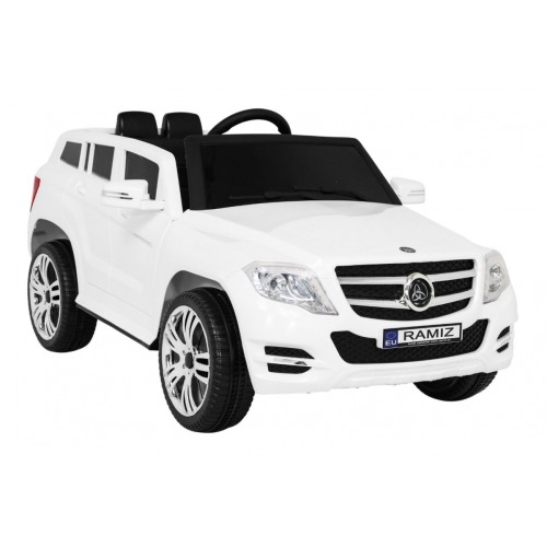 Autíčko City Rider pre deti Biele + Ovládač + Nastaviteľný volant + Pomalý štart + MP3 USB + LED