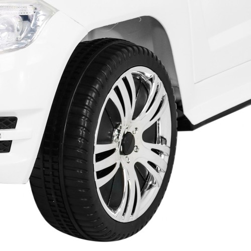 Autíčko City Rider pre deti Biele + Ovládač + Nastaviteľný volant + Pomalý štart + MP3 USB + LED