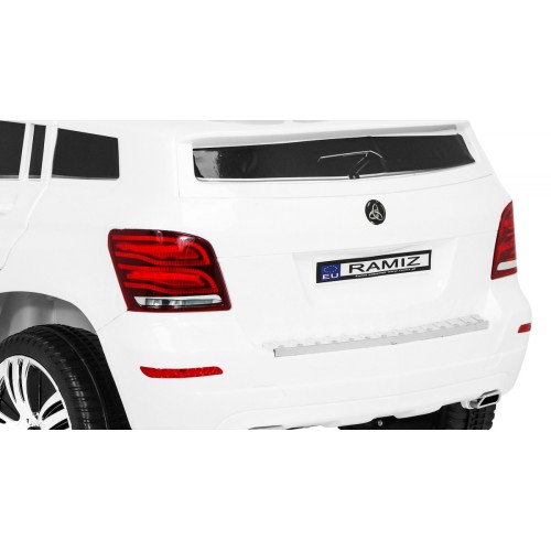 Autíčko City Rider pre deti Biele + Ovládač + Nastaviteľný volant + Pomalý štart + MP3 USB + LED